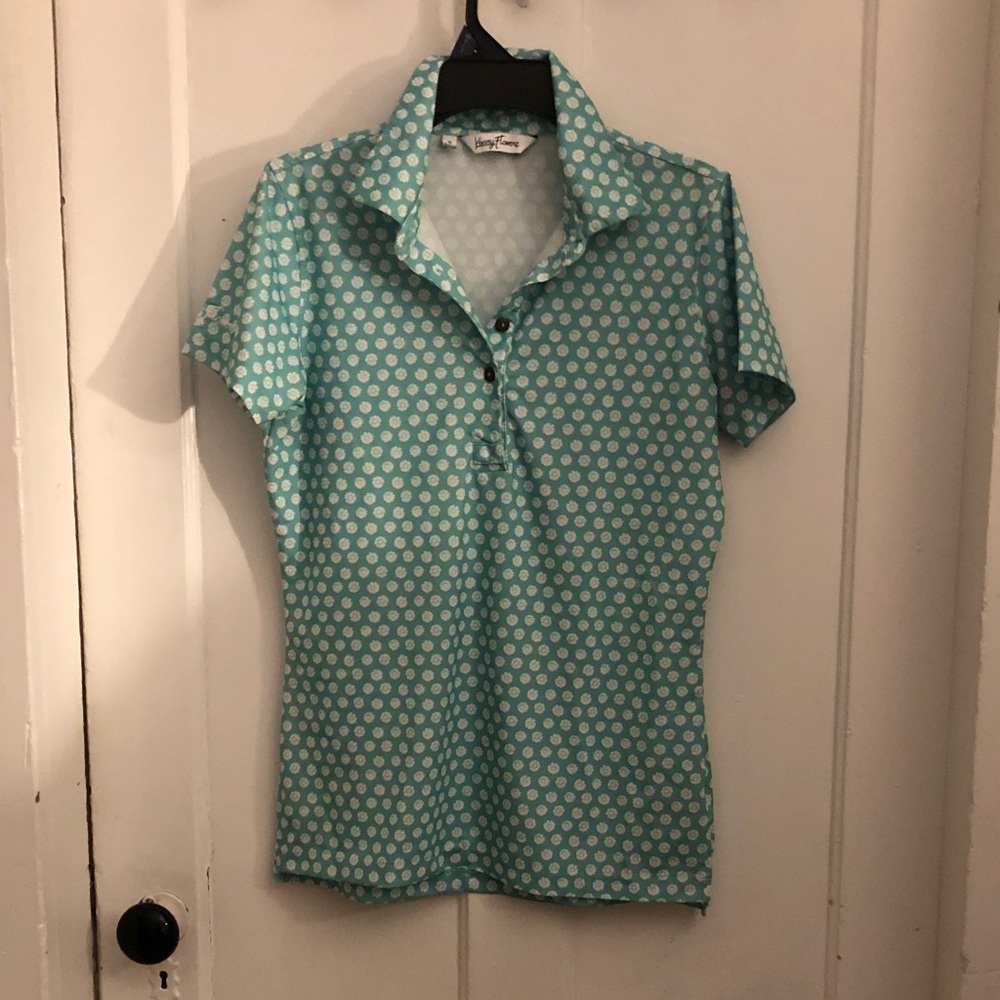 Kenny Flowers Aqua Polka Dot Button Down Shirt